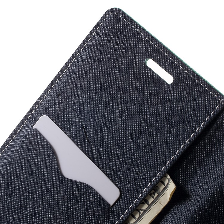 MERCURY GOOSPERY Phone Leather Wallet Case for Samsung Galaxy A5 SM-A510F (2016) - Cyan-6