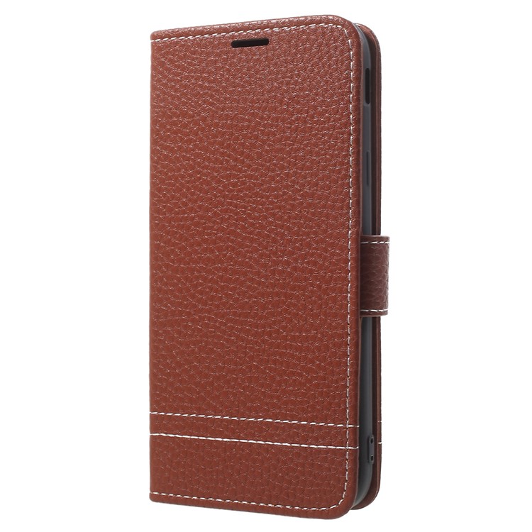 For Samsung Galaxy J3 (2017) EU Version / J3 Pro (2017) Litchi Grain Wallet Leather Mobile Phone Folio Case - Brown-2