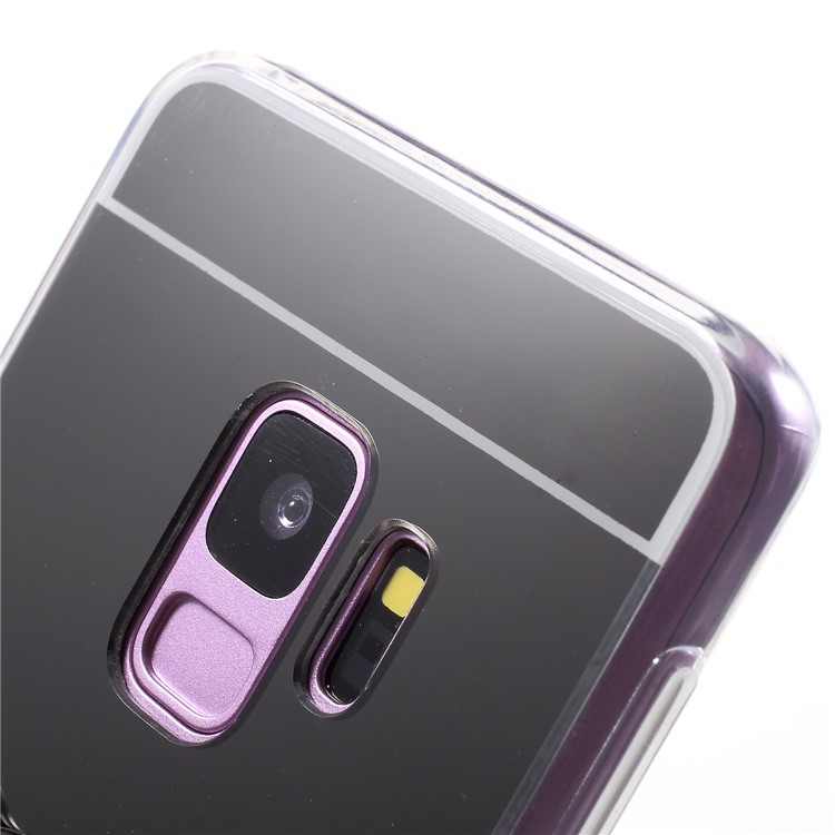 Mirror-like Surface TPU Phone Case with Ring Kickstand for Samsung Galaxy S9 G960 - Black-7