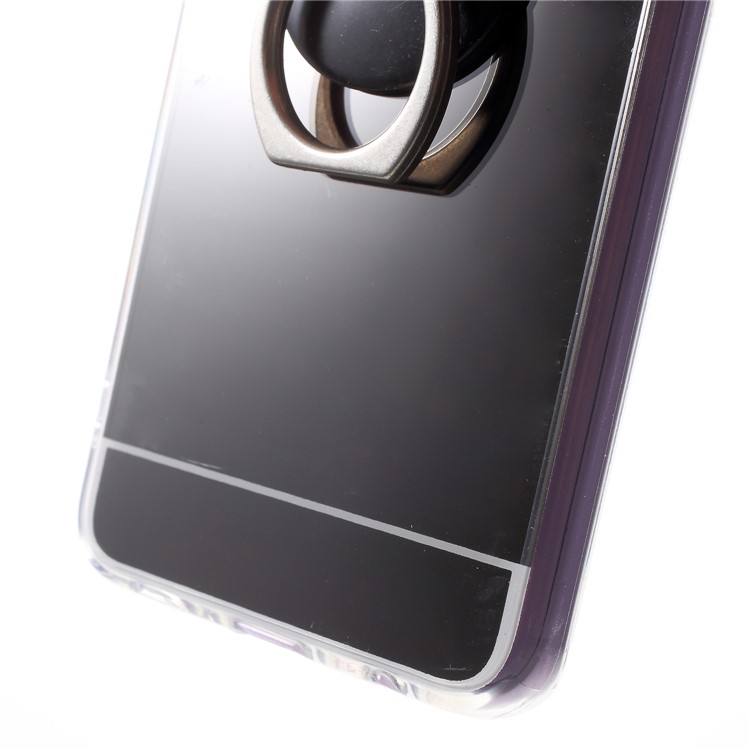 Mirror-like Surface TPU Phone Case with Ring Kickstand for Samsung Galaxy S9 G960 - Black-8