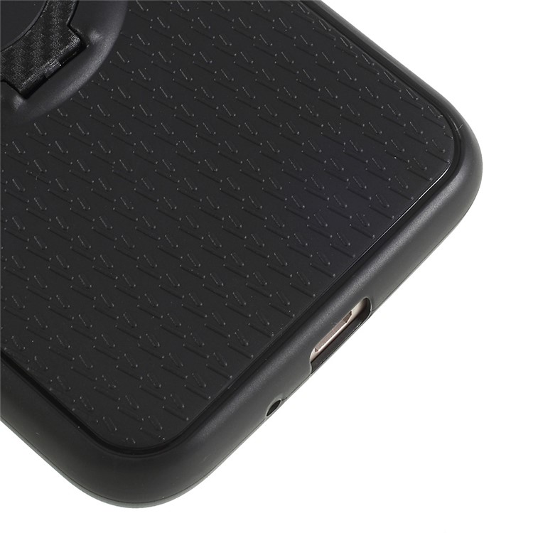 Y-type Grain Anti-skid Ring Kickstand TPU Case for Samsung Galaxy J2 Pro 2018 (Built-in Magnetic Holder Metal Sheet) - Black-7