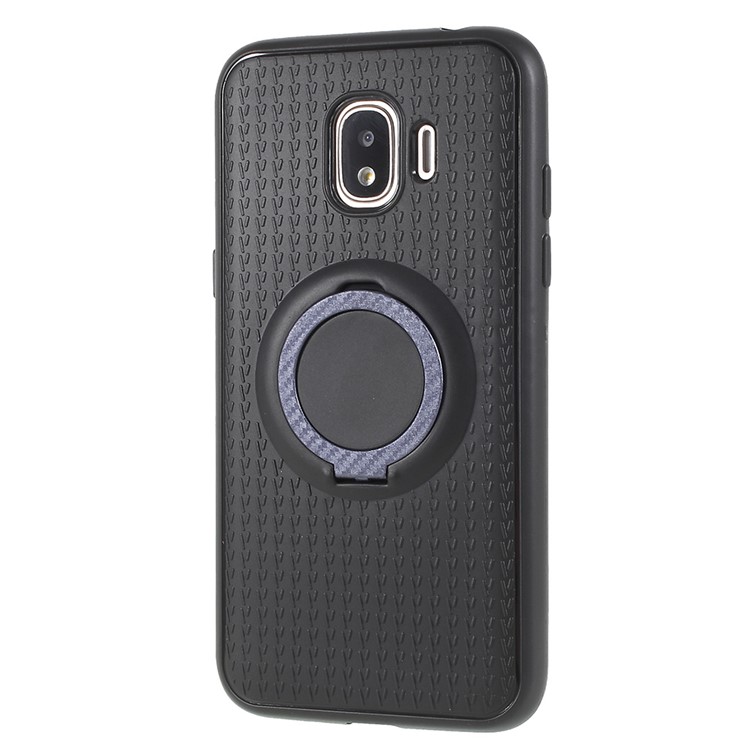 Y-type Grain Anti-skid Invisible Ring Kickstand TPU Protection Cover for Samsung Galaxy J2 Pro 2018 - Purple-2