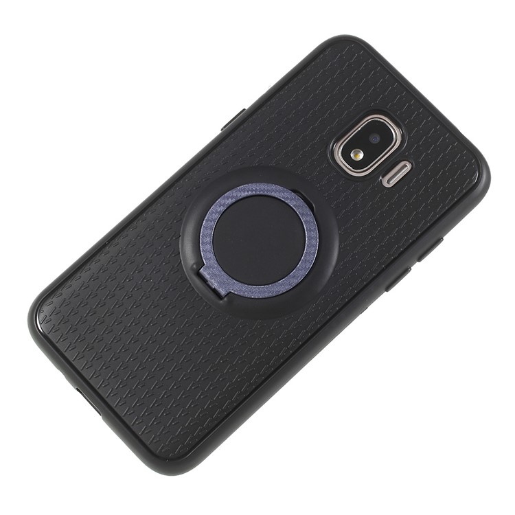 Y-type Grain Anti-skid Invisible Ring Kickstand TPU Protection Cover for Samsung Galaxy J2 Pro 2018 - Purple-4
