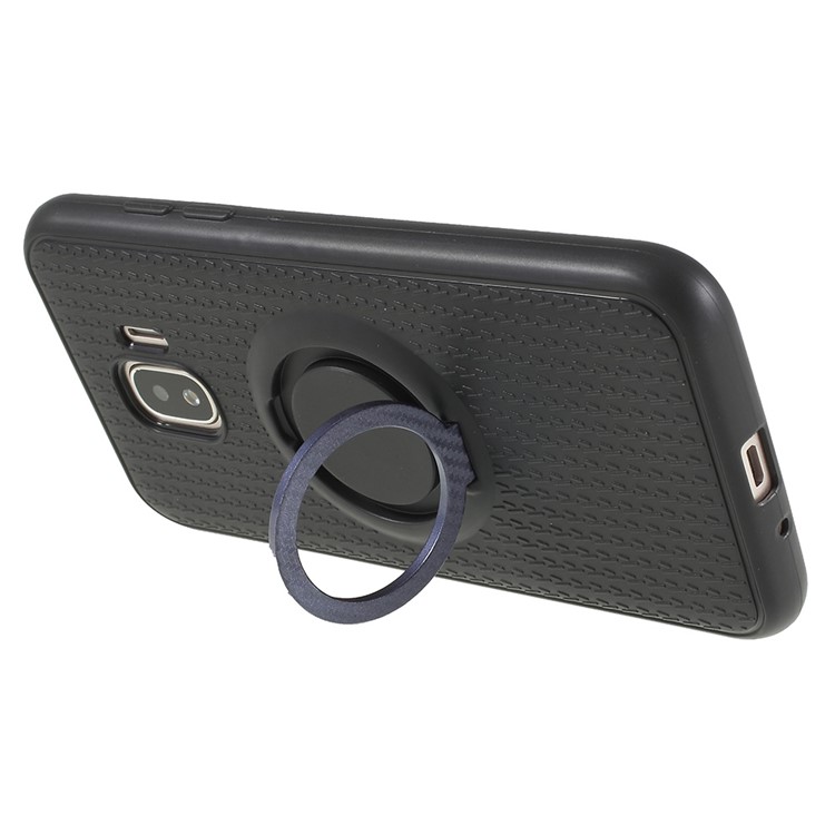 Y-type Grain Anti-skid Invisible Ring Kickstand TPU Protection Cover for Samsung Galaxy J2 Pro 2018 - Purple-5