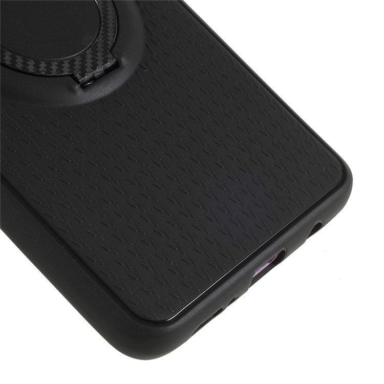 Y-type Grain Anti-skid Ring Kickstand TPU Case for Samsung Galaxy S9+ SM-G965 (Built-in Magnetic Holder Metal Sheet) - Black-5