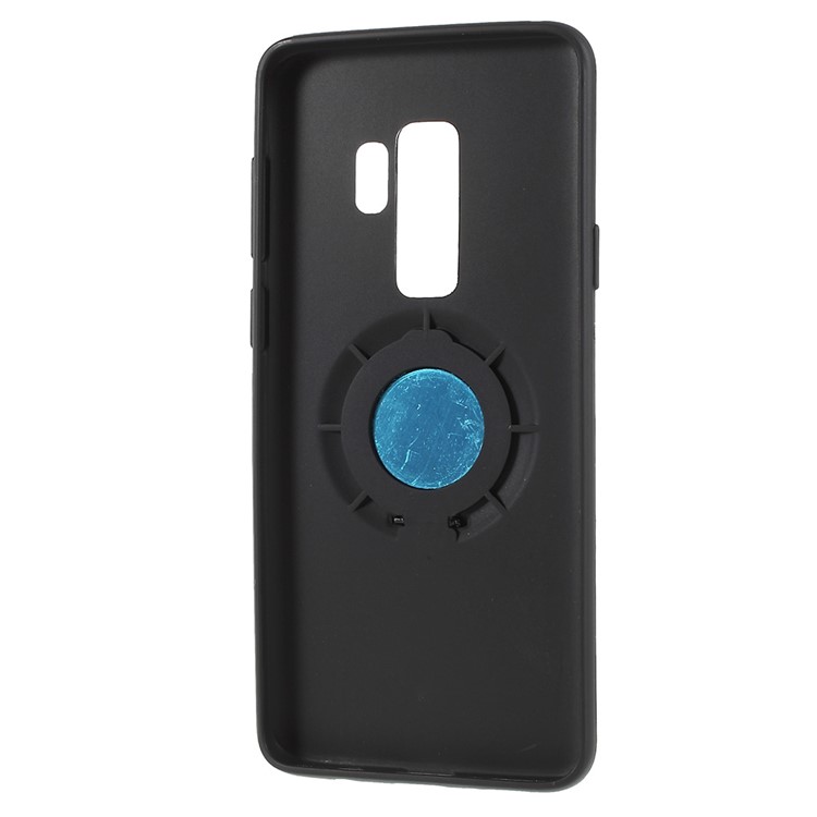 Y-type Grain Anti-skid Ring Kickstand TPU Case for Samsung Galaxy S9+ SM-G965 (Built-in Magnetic Holder Metal Sheet) - Black-8