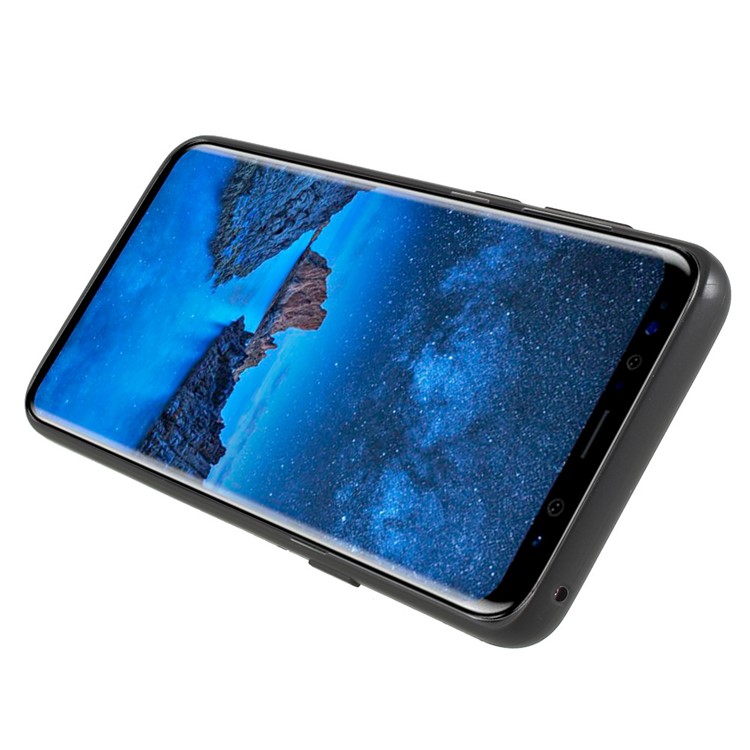 Y-type Grain Anti-skid Ring Kickstand TPU Cover Case for Samsung Galaxy S9+ SM-G965 (Built-in Magnetic Holder Metal Sheet) - Red-5