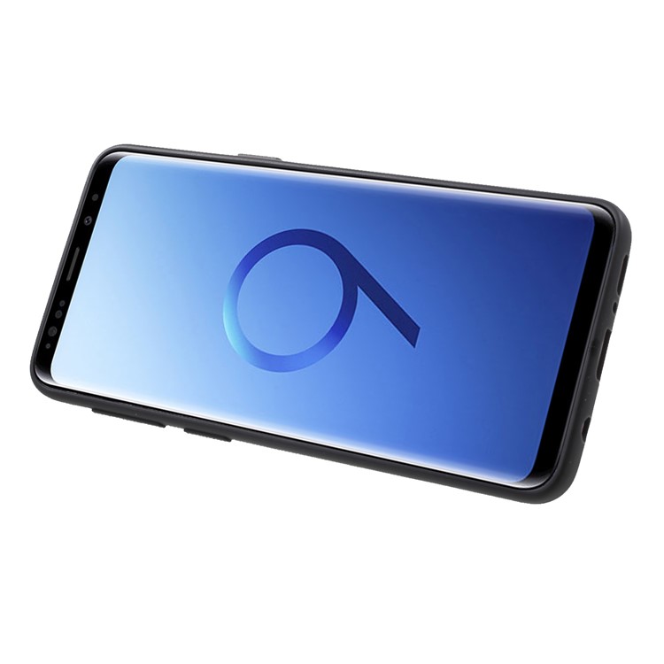 Y-type Grain Anti-skid Ring Kickstand TPU Case for Samsung Galaxy S9 SM-G960 (Built-in Magnetic Holder Metal Sheet) - Black-4