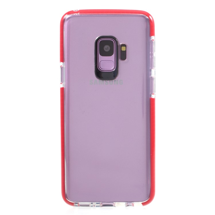 Clear TPU + PC Back Phone Shell for Samsung Galaxy S9 G960 - Red-1