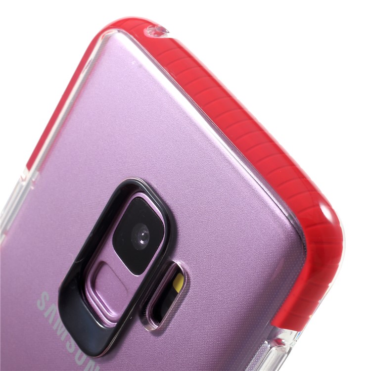 Clear TPU + PC Back Phone Shell for Samsung Galaxy S9 G960 - Red-4