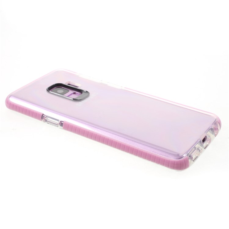 Clear TPU + PC Back Mobile Case for Samsung Galaxy S9 G960 - Pink-4