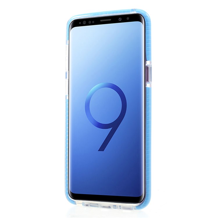 Прозрачный TPU + PC Back Case Аксессуар Для Samsung Galaxy S9 G960 - Синий-2