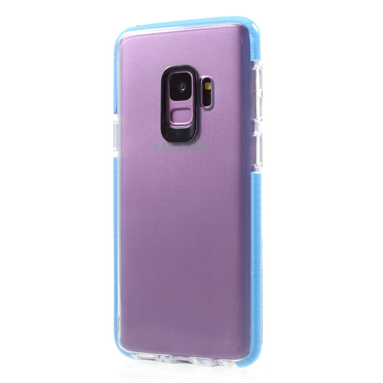 Прозрачный TPU + PC Back Case Аксессуар Для Samsung Galaxy S9 G960 - Синий-3