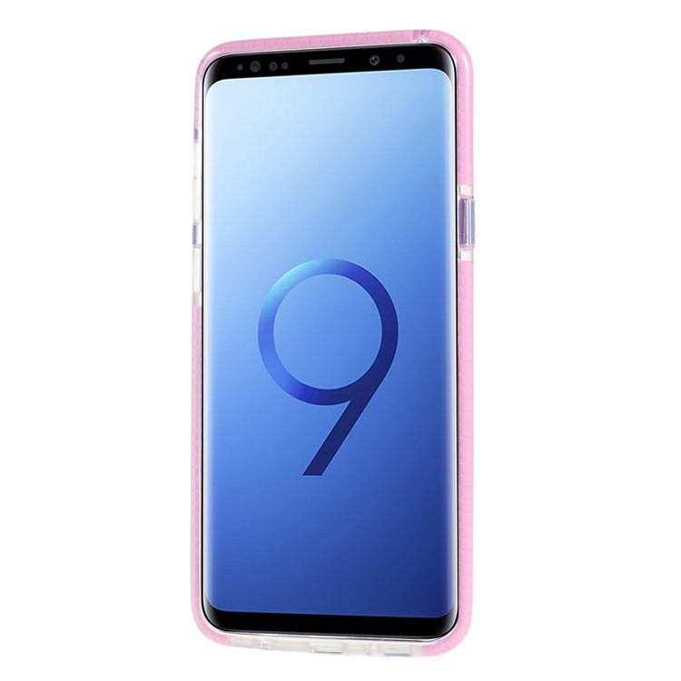 Clear TPU + PC Back Cell Phone Cover for Samsung Galaxy S9 Plus G965 - Pink-2