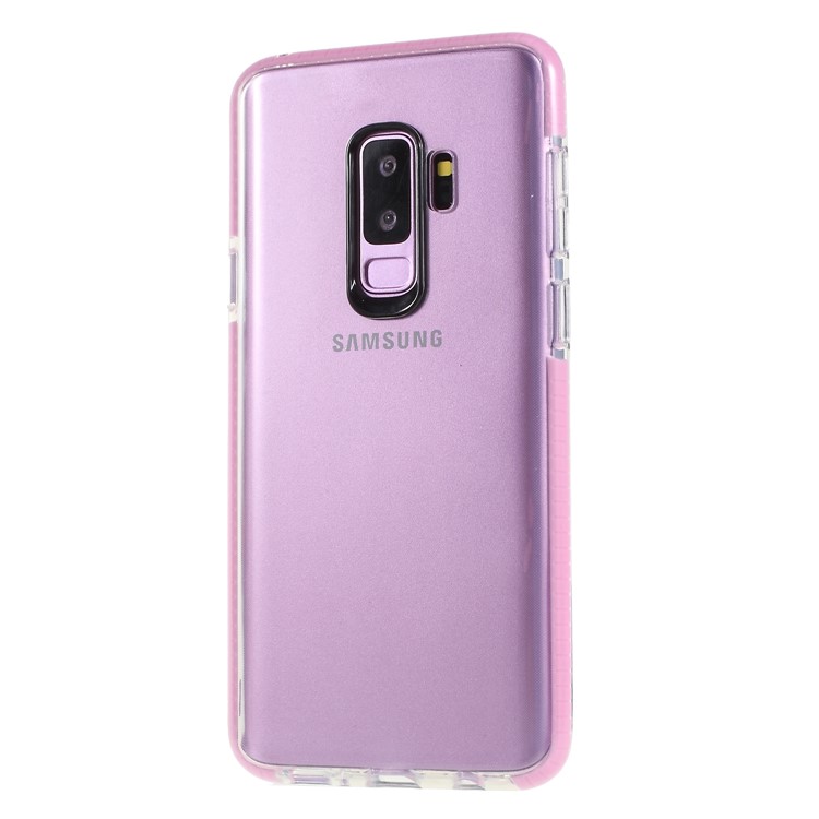 Clear TPU + PC Back Cell Phone Cover for Samsung Galaxy S9 Plus G965 - Pink-3