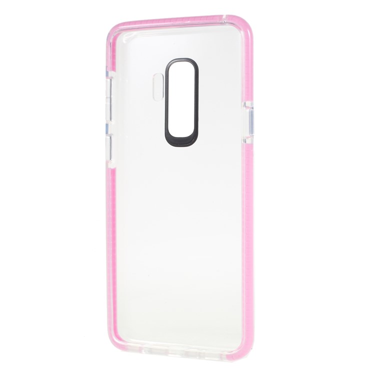 Clear TPU + PC Back Cell Phone Cover for Samsung Galaxy S9 Plus G965 - Pink-4