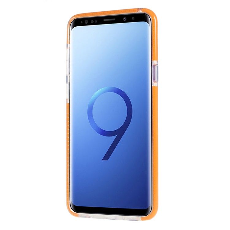 Clear TPU + PC Back Protective Case for Samsung Galaxy S9 Plus G965 - Orange-2