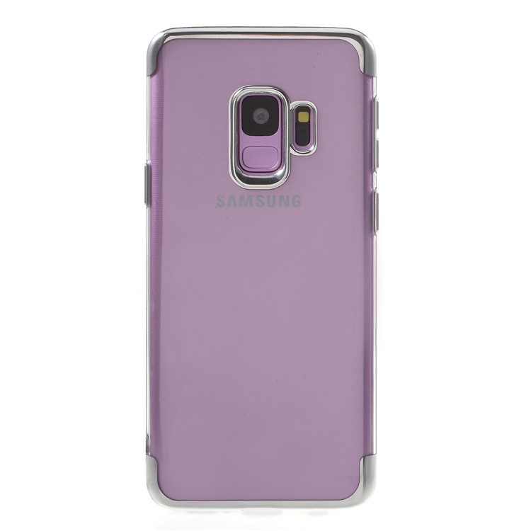 Electroplated Soft TPU Back Phone Case for Samsung Galaxy S9 G960 - Silver-1