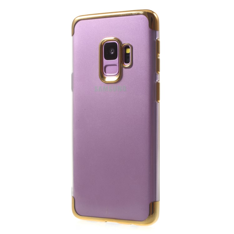 Electroplated Soft TPU Back Mobile Case for Samsung Galaxy S9 G960 - Gold-3