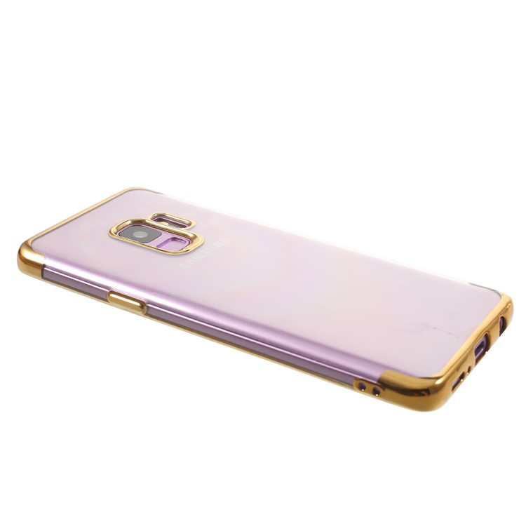 Electroplated Soft TPU Back Mobile Case for Samsung Galaxy S9 G960 - Gold-4