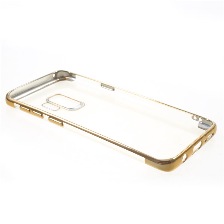 Electroplated Soft TPU Back Mobile Case for Samsung Galaxy S9 G960 - Gold-5