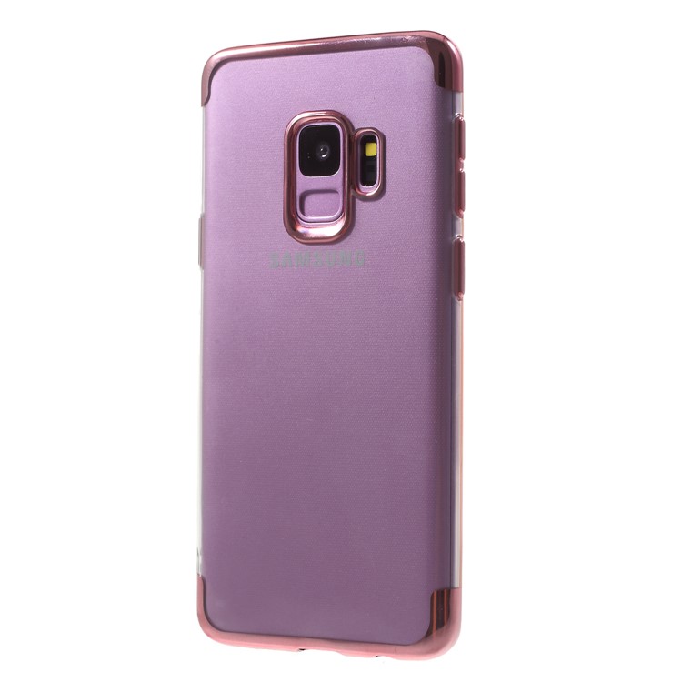 Electroplated Soft TPU Back Protector Case for Samsung Galaxy S9 G960 - Rose Gold-3