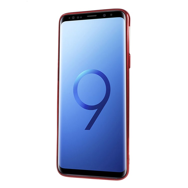 Electroplating Edges TPU Back Cover for Samsung Galaxy S9 Plus SM-G965 - Red-2