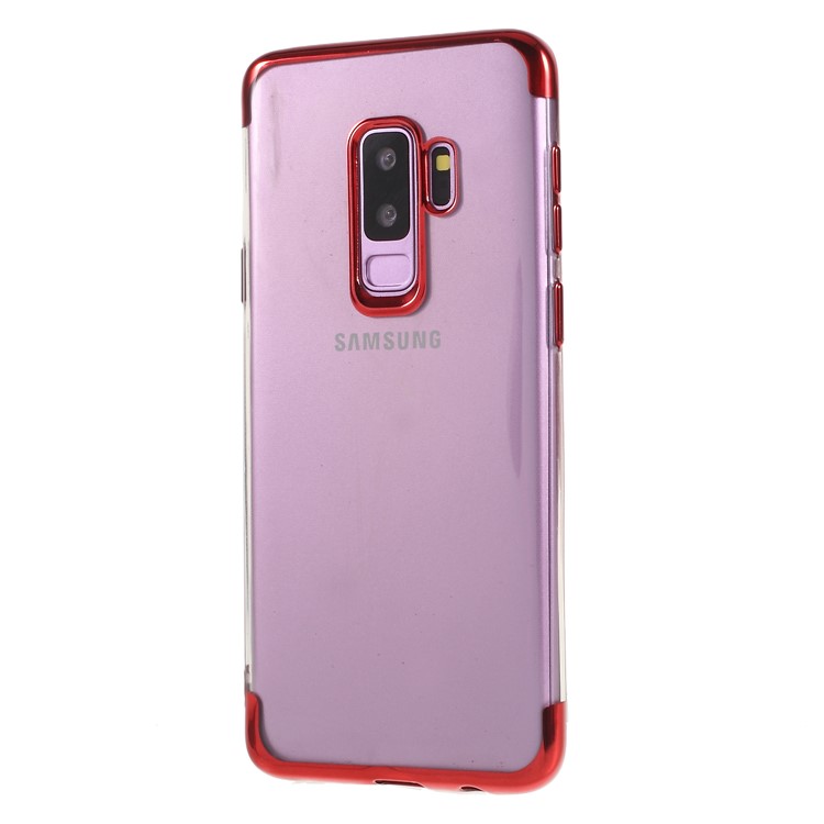 Electroplating Edges TPU Back Cover for Samsung Galaxy S9 Plus SM-G965 - Red-3