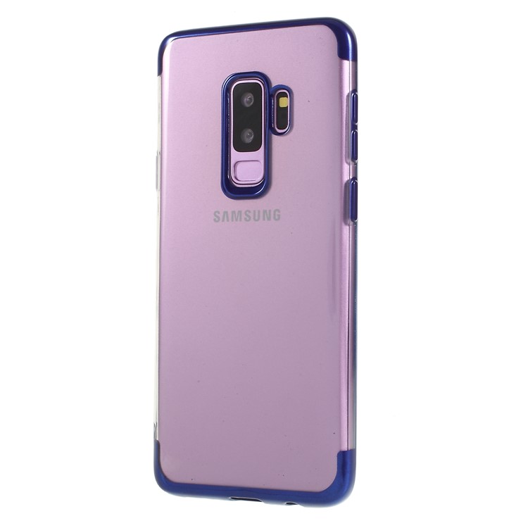 Electroplating Edges TPU Mobile Phone Case for Samsung Galaxy S9+ SM-G965 - Blue-3