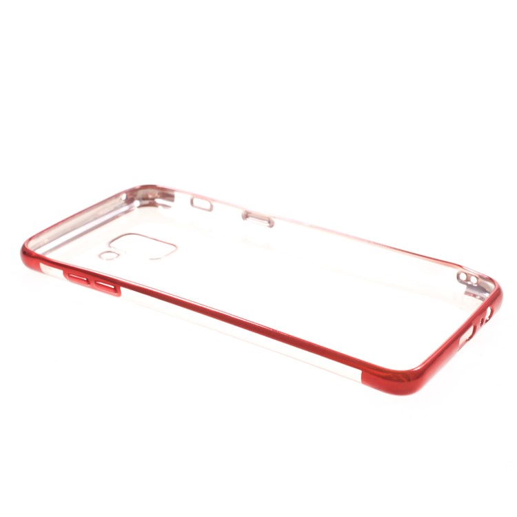 Electroplating Edges TPU Back Case for Samsung Galaxy A8 (2018) - Red-4