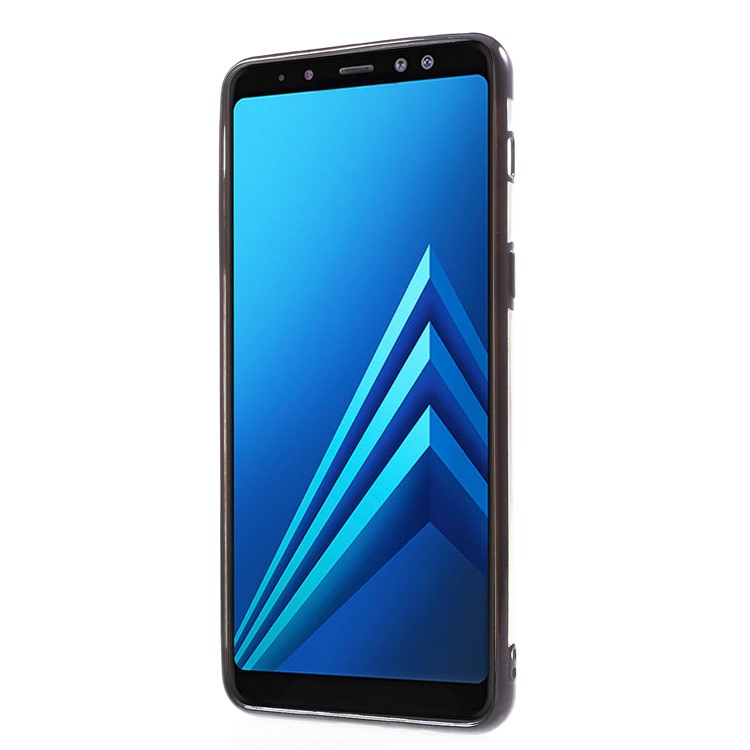 Electroplating Edges TPU Gel Cover for Samsung Galaxy A8 (2018) - Black-2