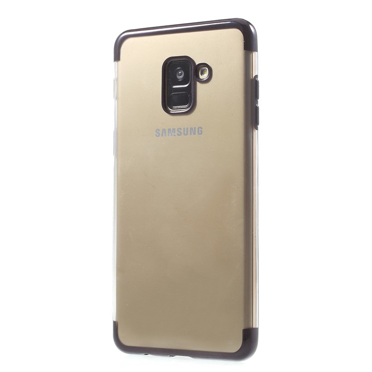 Electroplating Edges TPU Gel Cover for Samsung Galaxy A8 (2018) - Black-3