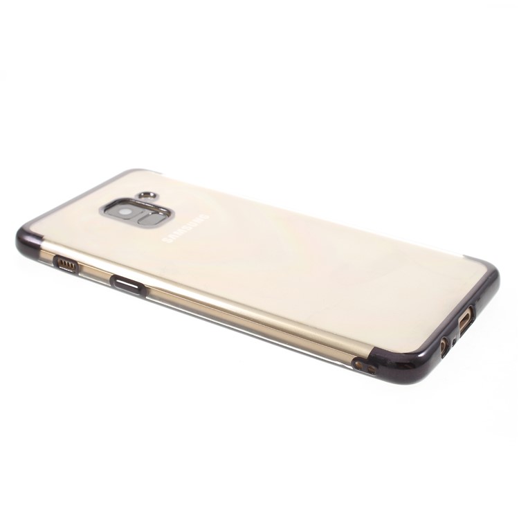 Electroplating Edges TPU Gel Cover for Samsung Galaxy A8 (2018) - Black-4