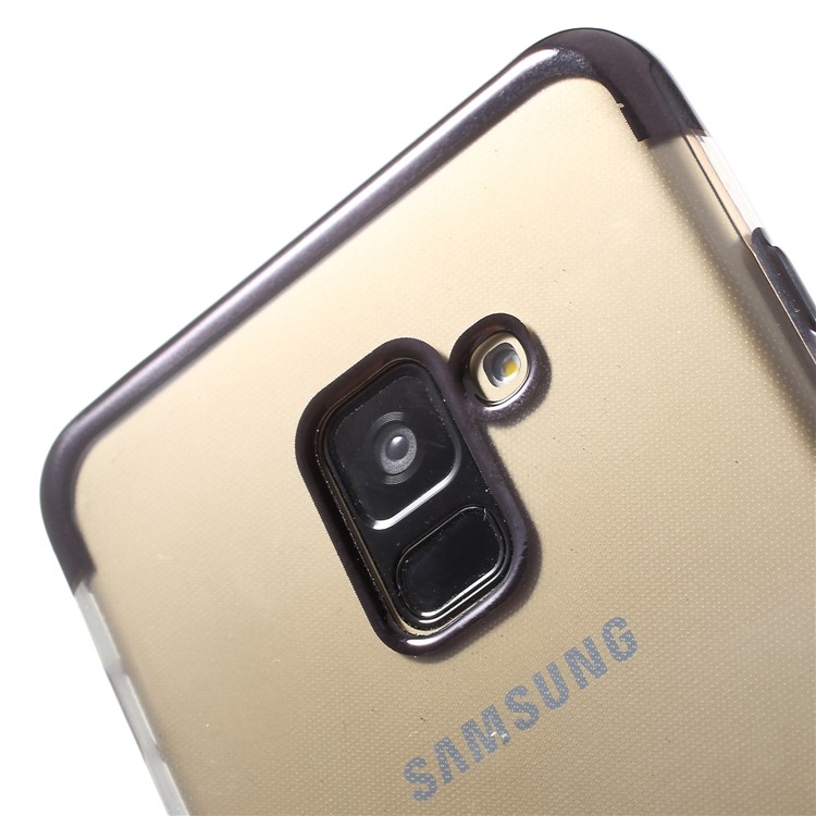 Electroplating Edges TPU Gel Cover for Samsung Galaxy A8 (2018) - Black-6