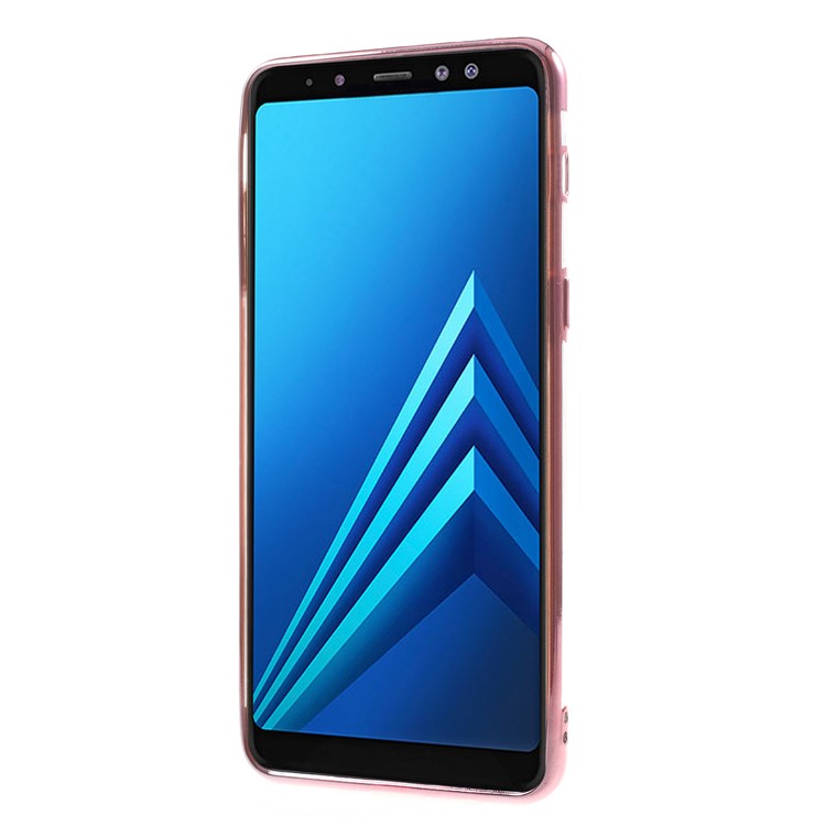 Electroplating Edges TPU Back Case for Samsung Galaxy A8 (2018) - Rose Gold-2