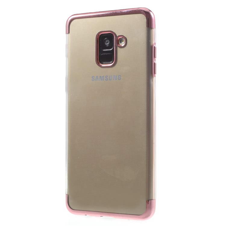 Electroplating Edges TPU Back Case for Samsung Galaxy A8 (2018) - Rose Gold-3