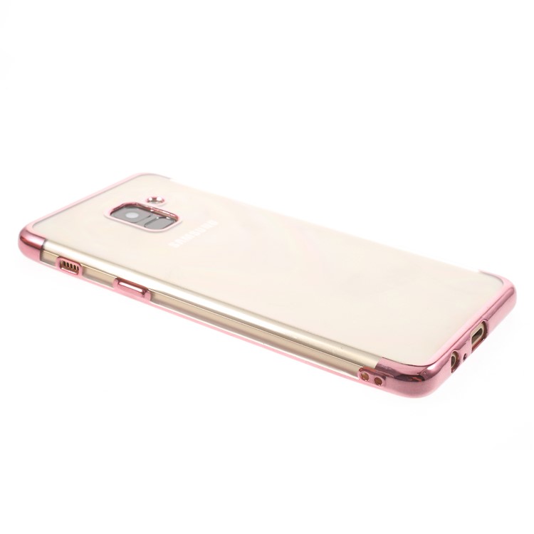 Electroplating Edges TPU Back Case for Samsung Galaxy A8 (2018) - Rose Gold-4