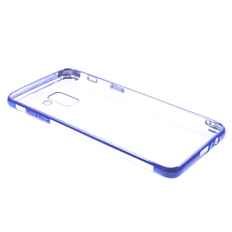 Electroplating Edges TPU Soft Cover Casing for Samsung Galaxy A8 (2018) - Blue-5