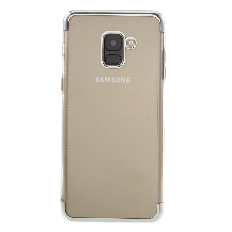 Plated Edges TPU Mobile Coverfor Samsung Galaxy A8 Plus (2018) - Silver-1