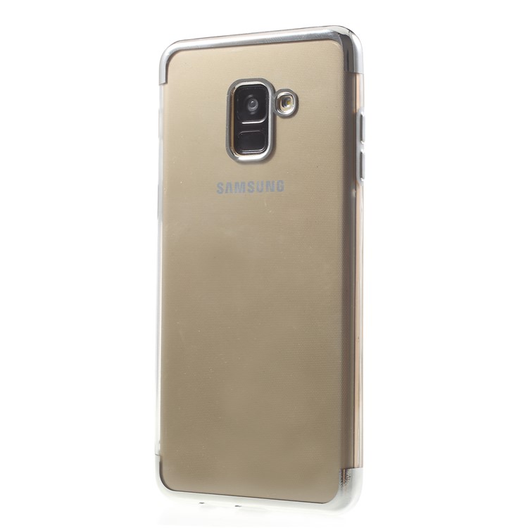 Plated Edges TPU Mobile Coverfor Samsung Galaxy A8 Plus (2018) - Silver-3