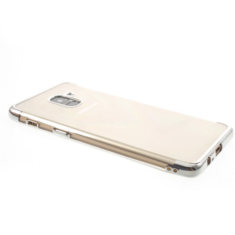 Plated Edges TPU Mobile Coverfor Samsung Galaxy A8 Plus (2018) - Silver-4