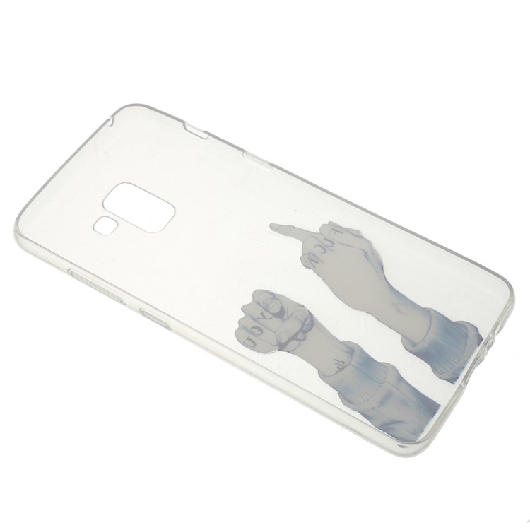 Pattern Printing TPU Case Phone Shell for Samsung Galaxy A8 (2018) - FUCK Pattern-3