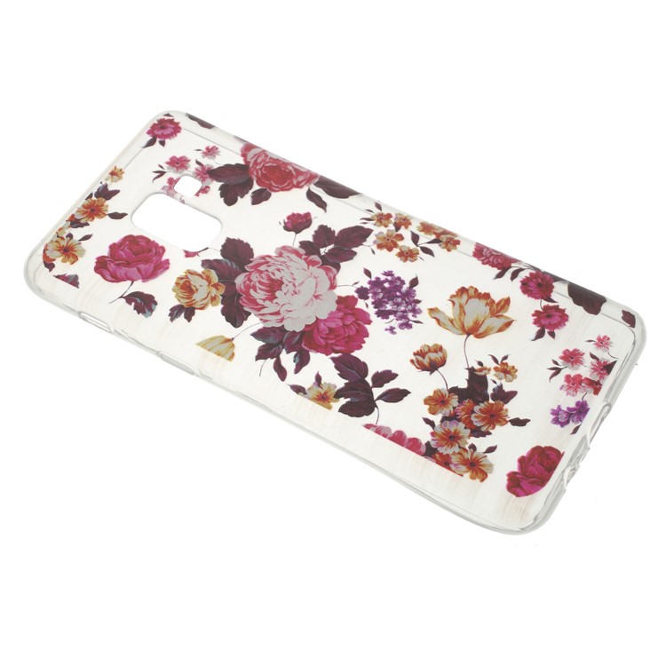 Pattern Printing TPU Flexible Case for Samsung Galaxy A8 (2018) - Vivid Flowers-2