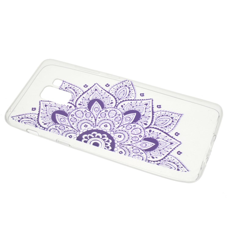 Pattern Printing TPU Cover Phone Case for Samsung Galaxy A8 (2018) - Purple Flower-2