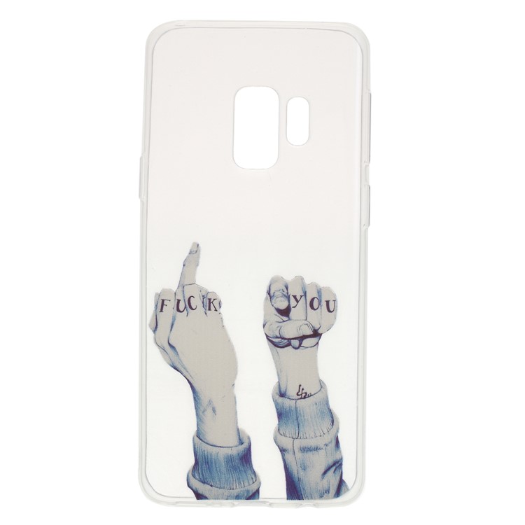 Pattern Printing Lightweight TPU Mobile Cover for Samsung Galaxy S9 SM-G960 - Hand Gesture-1