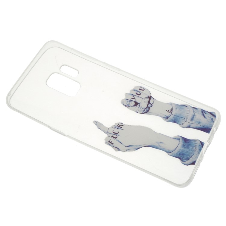 Pattern Printing Lightweight TPU Mobile Cover for Samsung Galaxy S9 SM-G960 - Hand Gesture-2