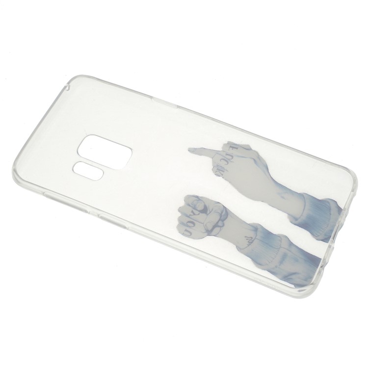 Pattern Printing Lightweight TPU Mobile Cover for Samsung Galaxy S9 SM-G960 - Hand Gesture-3