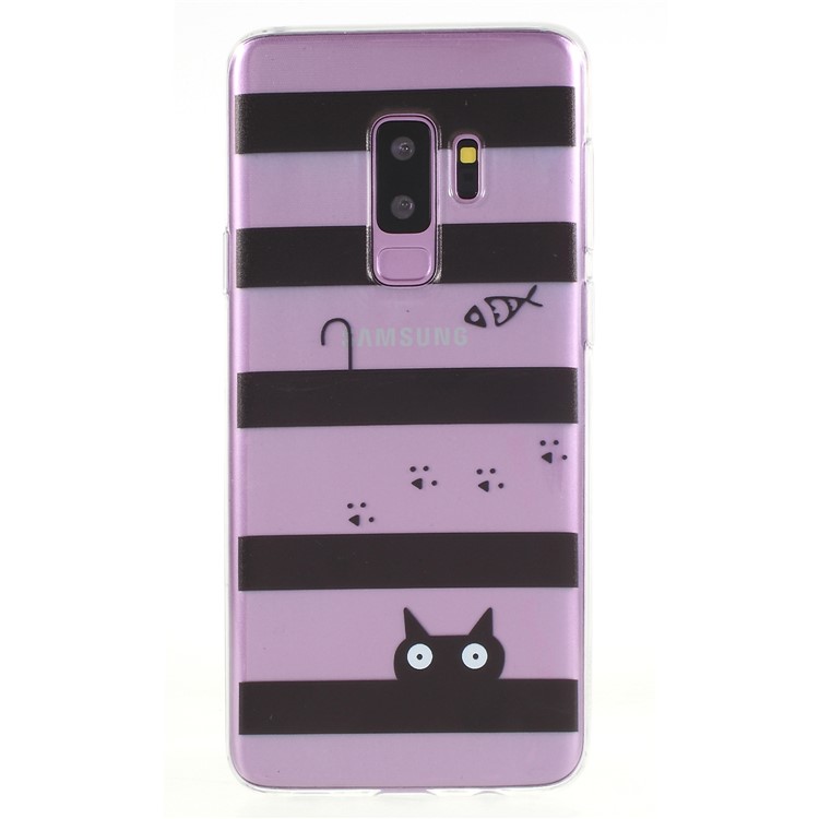 Ultra Thin Patterned Soft TPU Case for Samsung Galaxy S9 Plus SM-G965 - Cat and Stripes-2