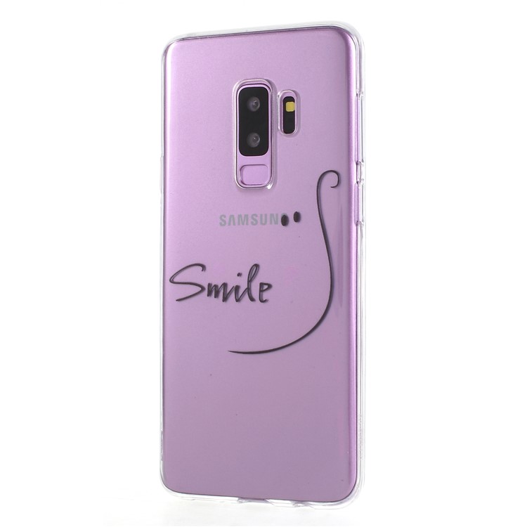 Ultra Thin Patterned Soft TPU Casing for Samsung Galaxy S9 Plus SM-G965 - Smile-2