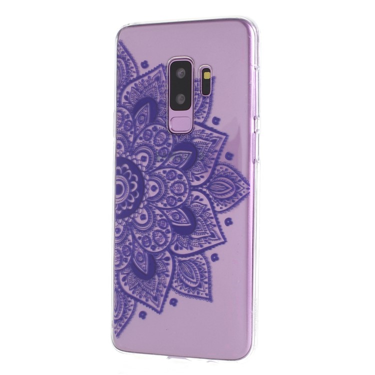 Ultra Thin Patterned Soft TPU Mobile Phone Casing for Samsung Galaxy S9+ SM-G965 - Half Flower-2